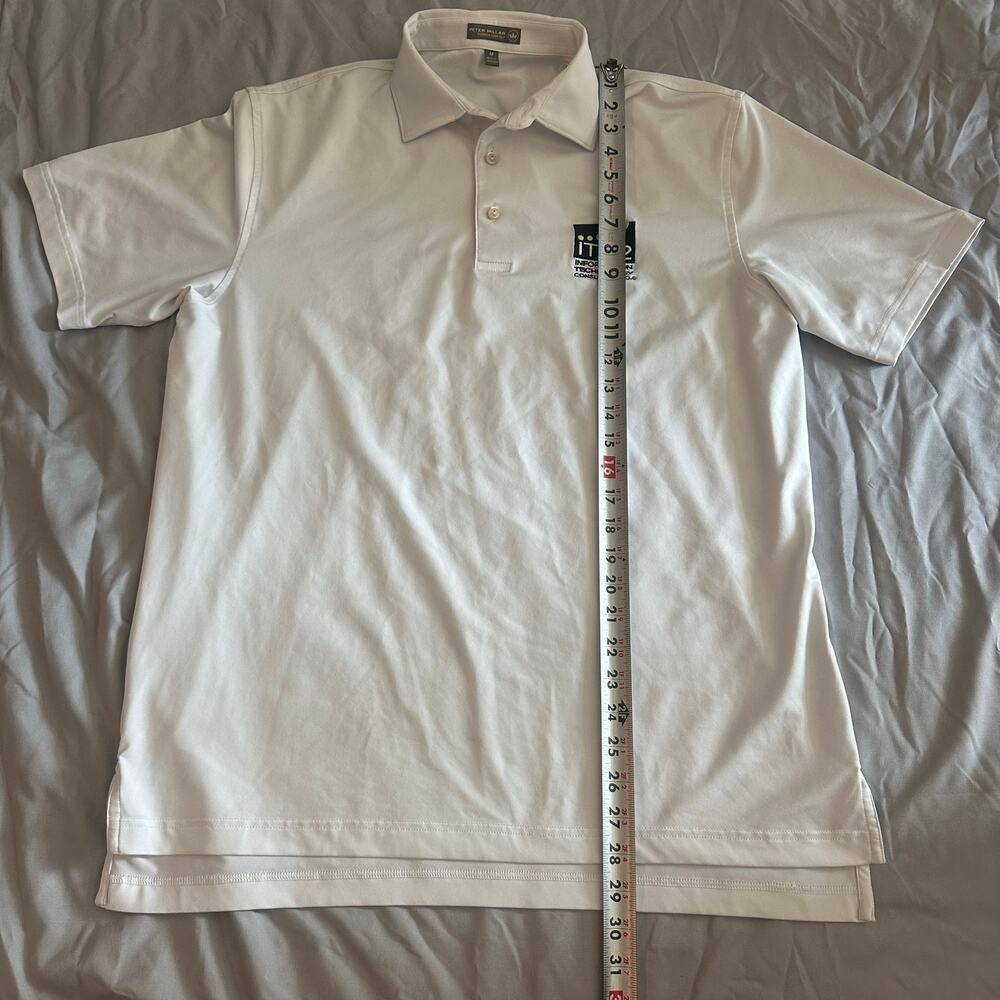 Peter Millar Summer Comfort White, Short Sleeve Golf Polo- M - Picture 6 of 12